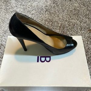 Black peep toe platforms